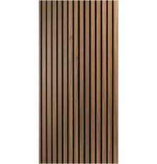 acoustic wood slat wall panel walnut veneer budget-friendly accent wall DIY living room