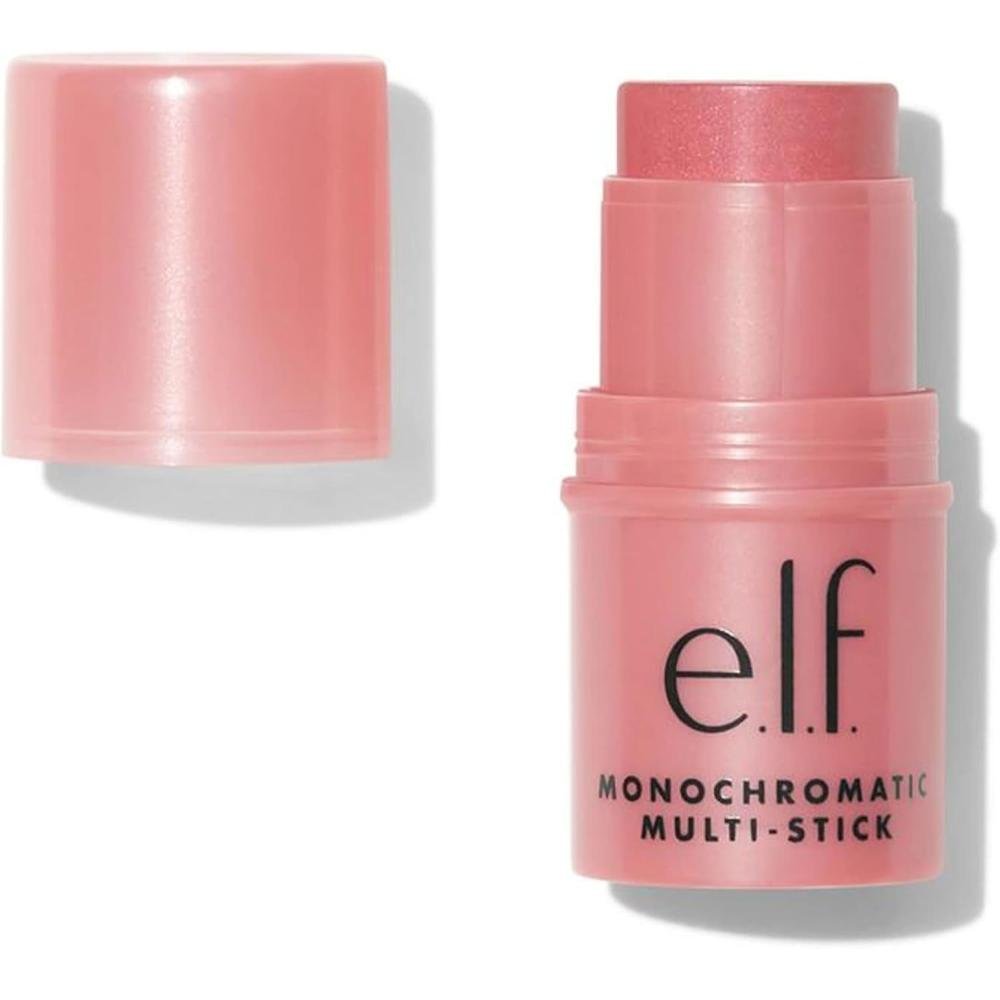 e.l.f. Monochromatic Multi Stick in Dazzling Peony shade pink twist-up stick for eyes lips and cheeks creamy blendable colour
