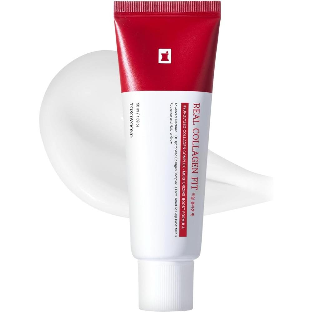 Real Collagen Fit peel-off wrapping mask red and white tube 50ml hydrolyzed collagen for elasticity and glass skin